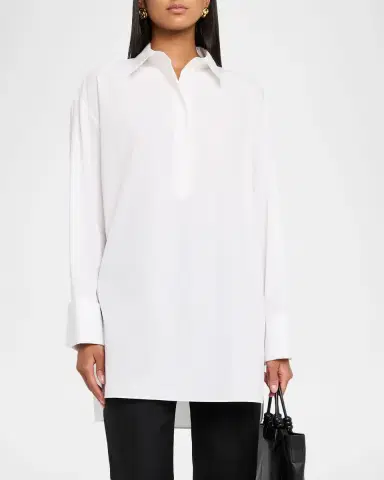 Lafayette 148 New York Oversized Cotton Popover Shirt | Thumbnail 8