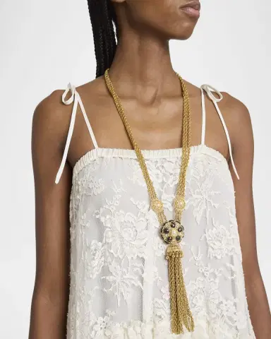 Chloé Ruffle-Trim Floral Lace Maxi Dress | Thumbnail 4