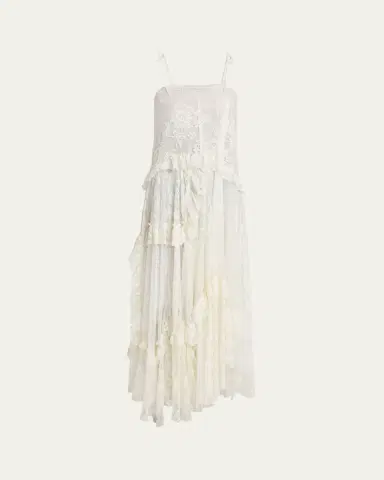 Chloé Ruffle-Trim Floral Lace Maxi Dress | Thumbnail 5