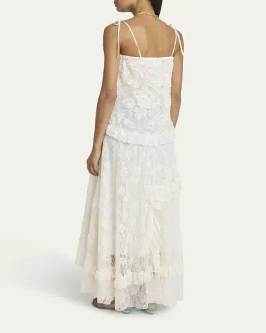 Chloé Ruffle-Trim Floral Lace Maxi Dress | Thumbnail 7