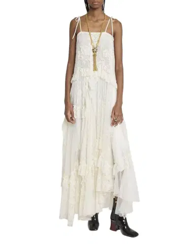 Chloé Ruffle-Trim Floral Lace Maxi Dress | Thumbnail 1