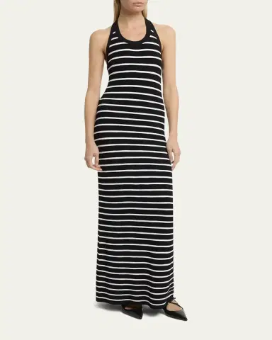 Proenza Schouler Meryl Striped Matte Viscose Rib Halter Maxi Dress | Thumbnail 6 Proenza Schouler Meryl Striped Matte Viscose Rib Halter Maxi Dress | Thumbnail 6