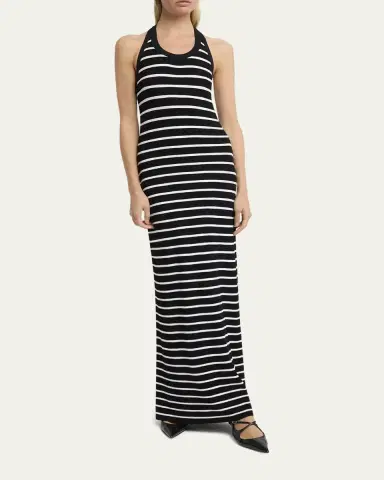 Proenza Schouler Meryl Striped Matte Viscose Rib Halter Maxi Dress | Thumbnail 8 Proenza Schouler Meryl Striped Matte Viscose Rib Halter Maxi Dress | Thumbnail 8