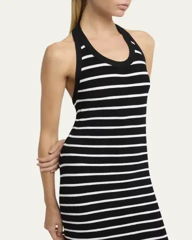 Proenza Schouler Meryl Striped Matte Viscose Rib Halter Maxi Dress | Thumbnail 9 Proenza Schouler Meryl Striped Matte Viscose Rib Halter Maxi Dress | Thumbnail 9
