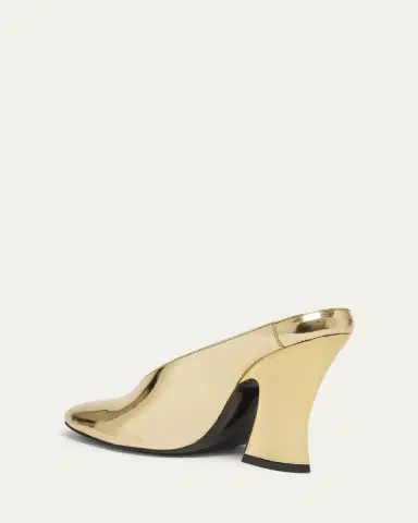Givenchy Metallic Leather Sculpted Block-Heel Mules | Thumbnail 6