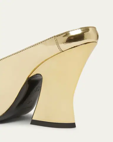 Givenchy Metallic Leather Sculpted Block-Heel Mules | Thumbnail 7