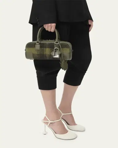 Loewe Amazona 23 Top-Handle Bag in Tartan Suede | Thumbnail 2