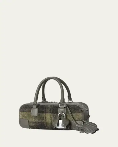 Loewe Amazona 23 Top-Handle Bag in Tartan Suede | Thumbnail 3