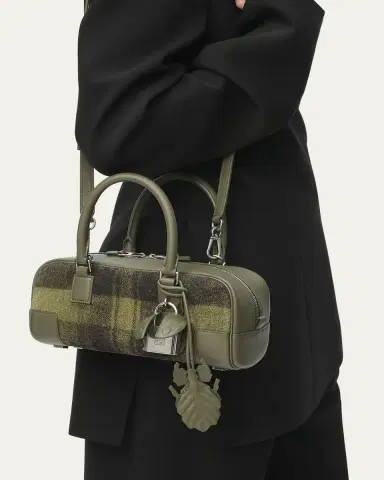 Loewe Amazona 23 Top-Handle Bag in Tartan Suede | Thumbnail 4