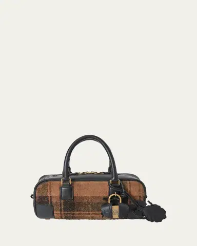 Loewe Amazona 23 Top-Handle Bag in Tartan Suede | Thumbnail 5