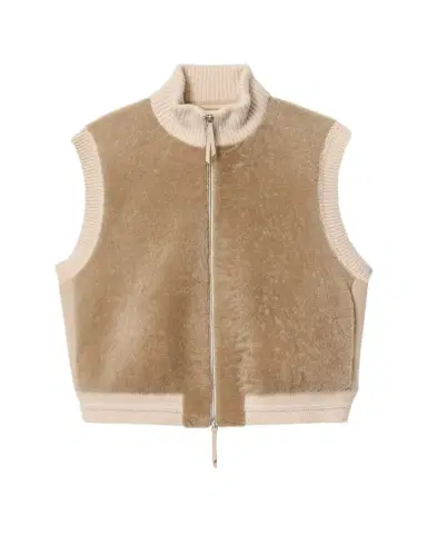Lafayette 148 New York x The Morning Show Shearling & Camel Hair Vest | Thumbnail 1