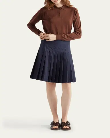 Prada Cotton Long-Sleeve Polo Sweater | Thumbnail 2