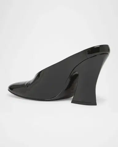 Givenchy Patent Leather Sculpted Block-Heel Mules | Thumbnail 3