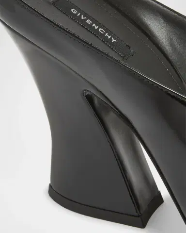 Givenchy Patent Leather Sculpted Block-Heel Mules | Thumbnail 4