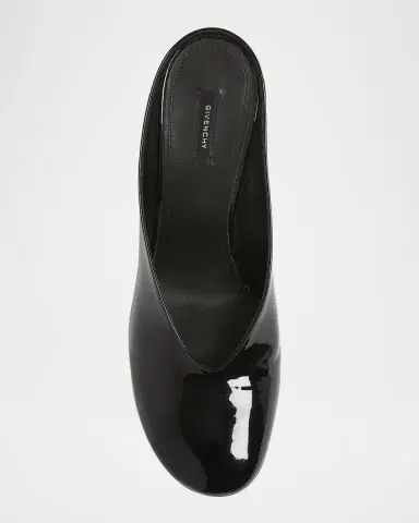 Givenchy Patent Leather Sculpted Block-Heel Mules | Thumbnail 5