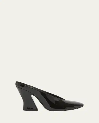Givenchy Patent Leather Sculpted Block-Heel Mules | Thumbnail 6