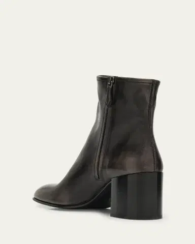 Miu Miu Vintage Leather Block-Heel Booties | Thumbnail 4