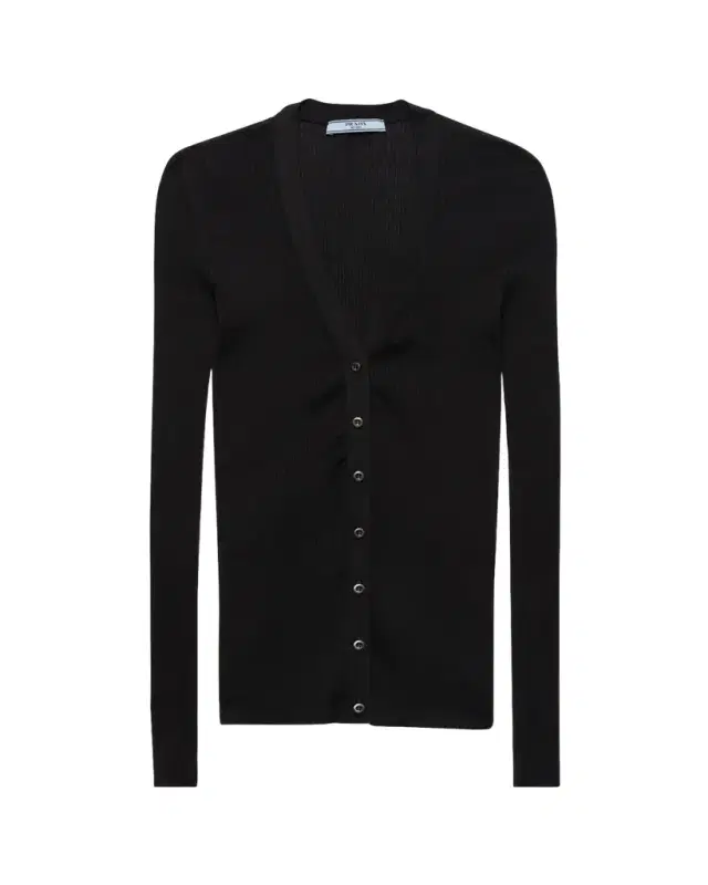 Cotton Rib V-Neck Cardigan