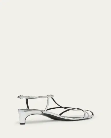 Jil Sander Metallic Kitten T-Strap Sandals | Thumbnail 2 Jil Sander Metallic Kitten T-Strap Sandals | Thumbnail 2