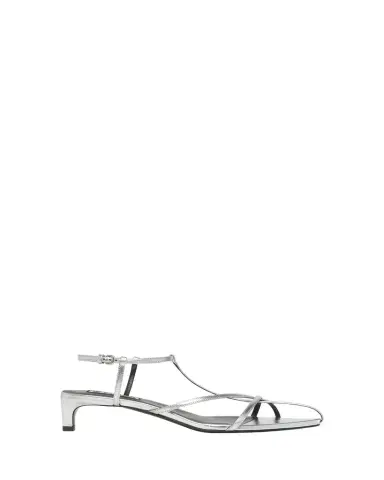 Jil Sander Metallic Kitten T-Strap Sandals | Thumbnail 1 Jil Sander Metallic Kitten T-Strap Sandals | Thumbnail 1