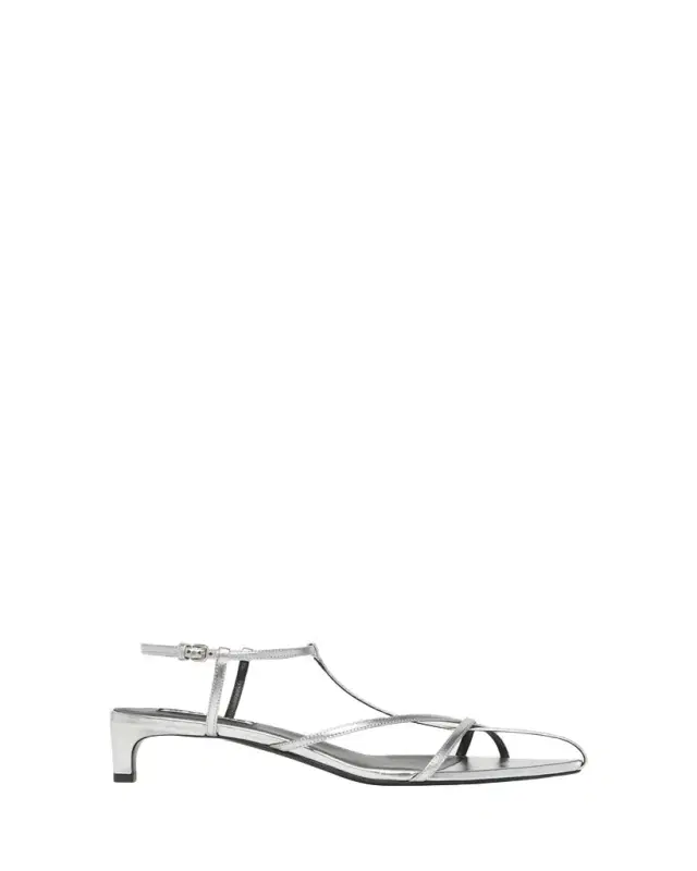Jil Sander Metallic Kitten T-Strap Sandals