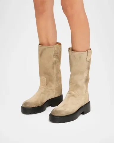 Miu Miu Suede Tall Moto Boots | Thumbnail 11