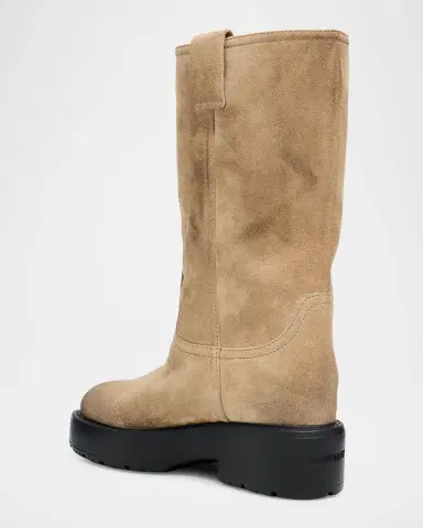 Miu Miu Suede Tall Moto Boots | Thumbnail 13