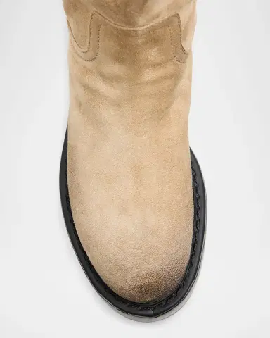 Miu Miu Suede Tall Moto Boots | Thumbnail 15