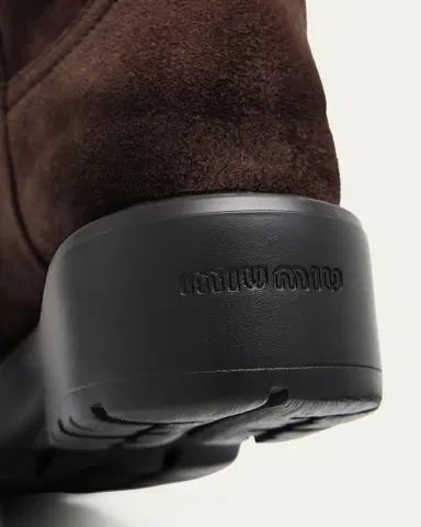 Miu Miu Suede Tall Moto Boots | Thumbnail 10
