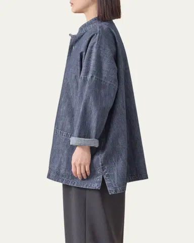 Eskandar Wide Longer Back Mandarin Jacket (Long Length) | Thumbnail 4