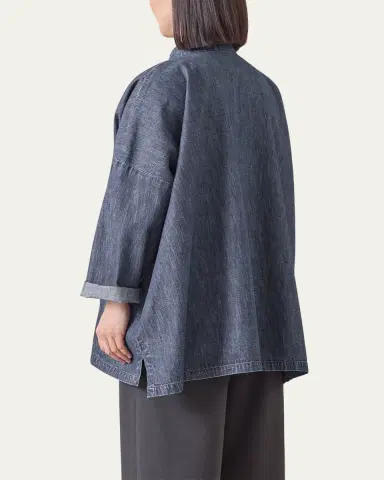 Eskandar Wide Longer Back Mandarin Jacket (Long Length) | Thumbnail 5