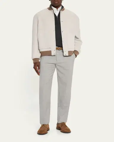 Brunello Cucinelli Men's Cashmere Blouson Jacket | Thumbnail 2