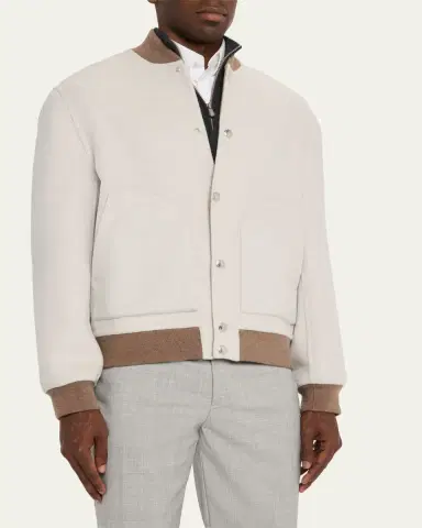 Brunello Cucinelli Men's Cashmere Blouson Jacket | Thumbnail 4