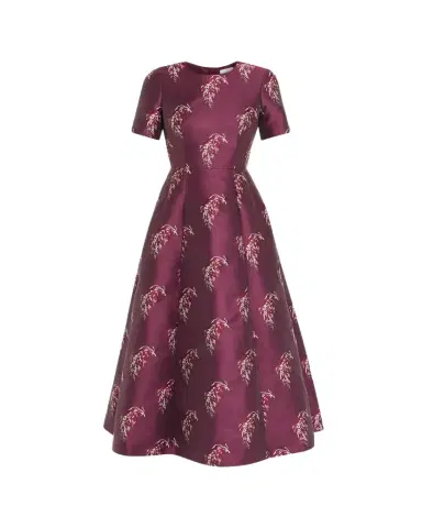 Adam Lippes Evangeline Silk Jacquard Fit-&-Flare Midi Dress | Thumbnail 1