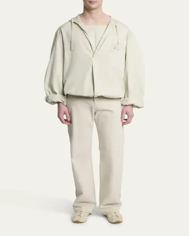 Jacquemus Men's La Blouse Cotton Herringbone Hooded Shirt | Thumbnail 2 Jacquemus Men's La Blouse Cotton Herringbone Hooded Shirt | Thumbnail 2