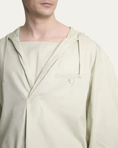 Jacquemus Men's La Blouse Cotton Herringbone Hooded Shirt | Thumbnail 5 Jacquemus Men's La Blouse Cotton Herringbone Hooded Shirt | Thumbnail 5