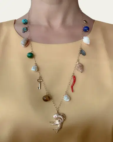 Haute Victoire Ram Multi Charm Necklace | Thumbnail 2 Haute Victoire Ram Multi Charm Necklace | Thumbnail 2