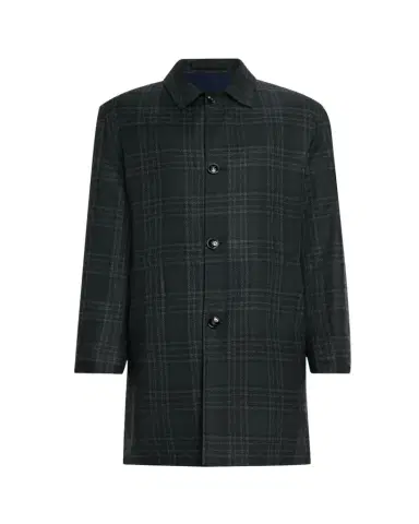Kiton Men's Plaid Cashmere Overcoat | Thumbnail 1