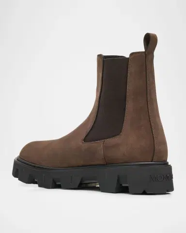 Moncler Men's Peak City Nubuck Lug-Sole Chelsea Boots | Thumbnail 3 Moncler Men's Peak City Nubuck Lug-Sole Chelsea Boots | Thumbnail 3