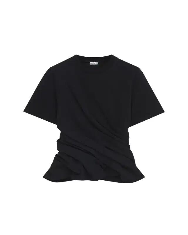 Short-Sleeve Draped Twisted T-Shirt
