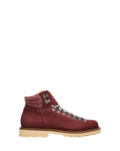 Brunello Cucinelli Men's Nubuck Fabric-Collar Hiking Boots | Thumbnail 1