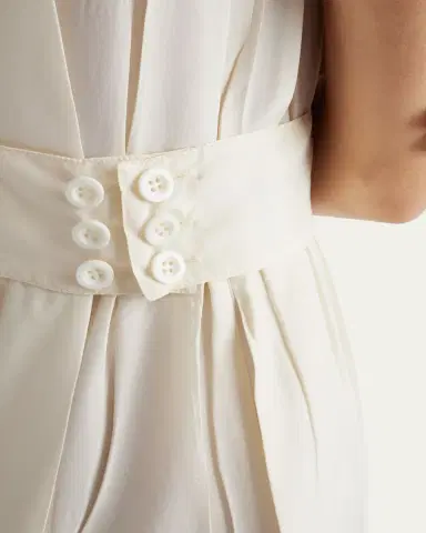 Prada Sleeveless Pleated Ponge Silk Midi Dress | Thumbnail 4 Prada Sleeveless Pleated Ponge Silk Midi Dress | Thumbnail 4