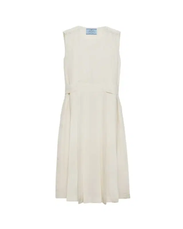 Sleeveless Pleated Ponge Silk Midi Dress