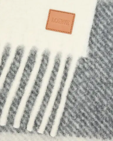LOEWE Striped Jacquard Twill Wool-Blend Scarf | Thumbnail 2 LOEWE Striped Jacquard Twill Wool-Blend Scarf | Thumbnail 2