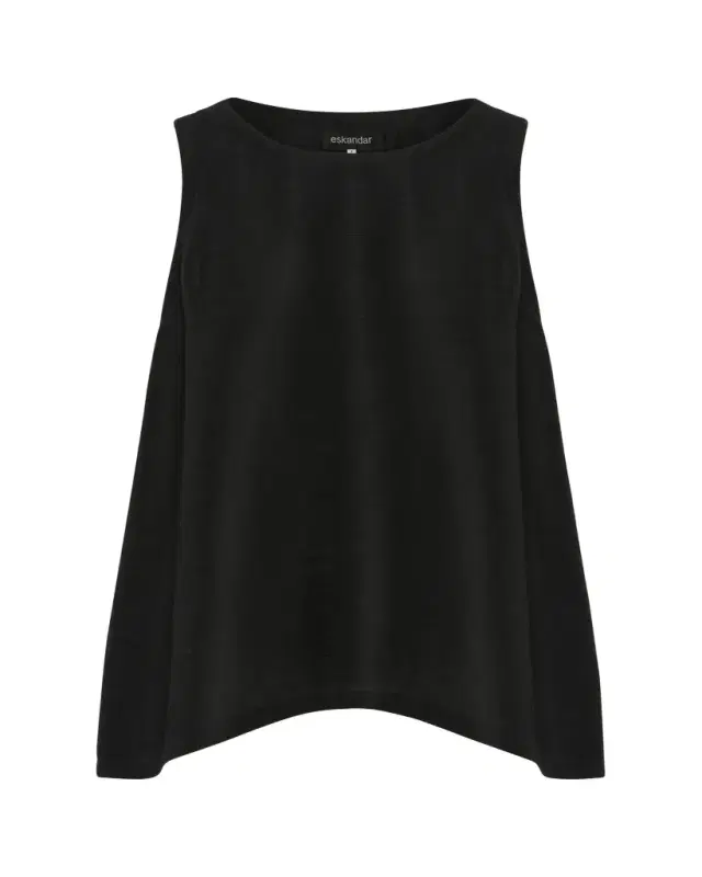 Silk Plisse A-Line Sleeveless Top (Mid Plus Length)