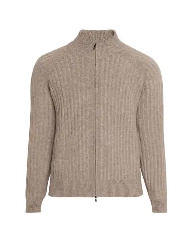 Fioroni Men's Wool and Cashmere Rib Full-Zip Sweater | Thumbnail 1