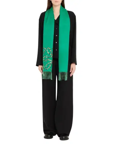Loewe Anagram Leopard-Print Cashmere Scarf | Thumbnail 1