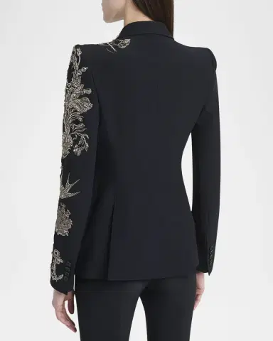Alexander McQueen Crystal Embroidered Single-Breasted Blazer Jacket | Thumbnail 2 Alexander McQueen Crystal Embroidered Single-Breasted Blazer Jacket | Thumbnail 2