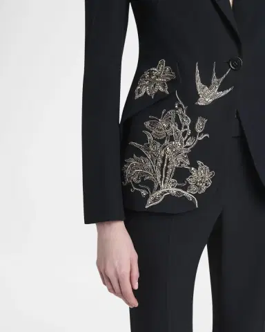 Alexander McQueen Crystal Embroidered Single-Breasted Blazer Jacket | Thumbnail 4 Alexander McQueen Crystal Embroidered Single-Breasted Blazer Jacket | Thumbnail 4
