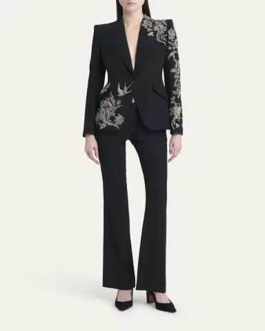 Alexander McQueen Crystal Embroidered Single-Breasted Blazer Jacket | Thumbnail 6 Alexander McQueen Crystal Embroidered Single-Breasted Blazer Jacket | Thumbnail 6